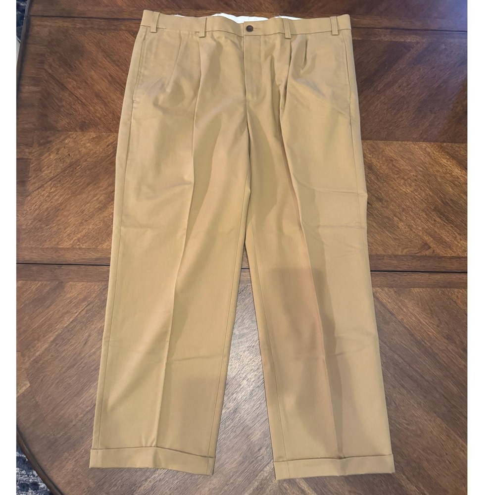 Orvis Men's Pleated Khaki Trousers Dress‎ Pants, Cuffed, Casual Business |O1
